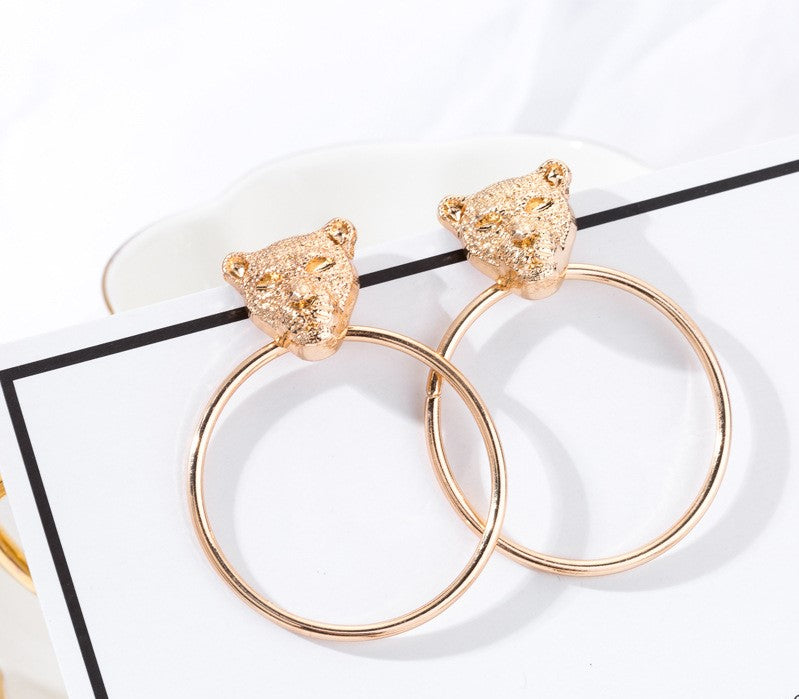 Alexa - Gold Leopard Hoop Earrings