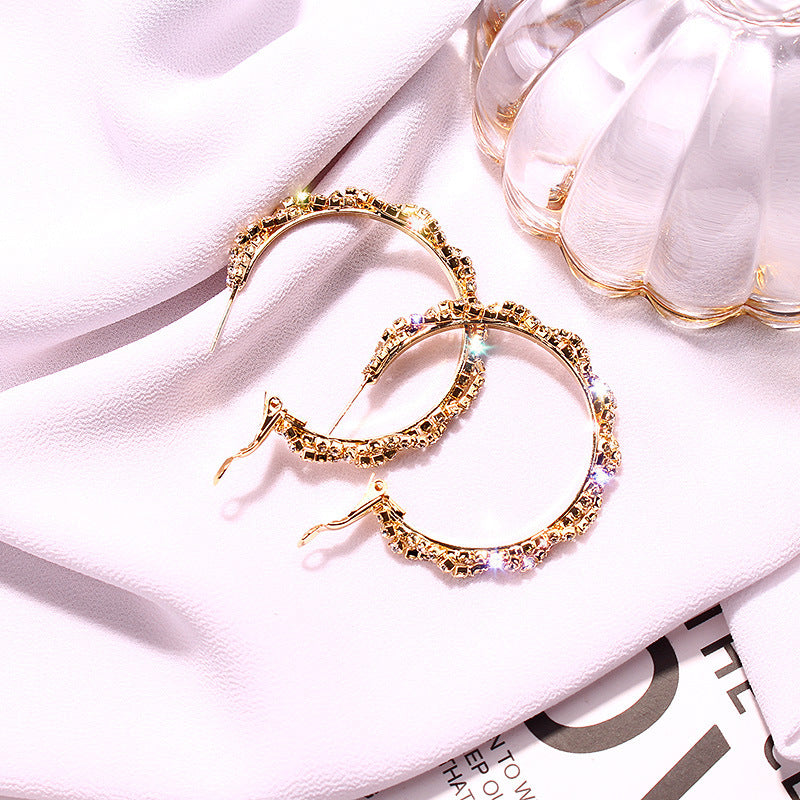 Aria - Glitter Interlace Gold Hoop Earrings