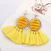 Load image into Gallery viewer, Sasha - Faux Leather Laced Tassel Earring
