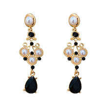 Load image into Gallery viewer, Colette - Black Gold Lustre Earrings
