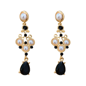 Colette - Black Gold Lustre Earrings