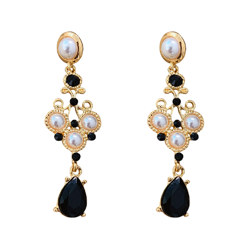 Colette - Black Gold Lustre Earrings