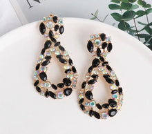 Load image into Gallery viewer, Darcie - Elongated Black Gemstone Drop Earrings
