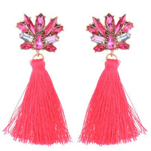 Load image into Gallery viewer, Estelle - Crystal Gem Tassel Earrings
