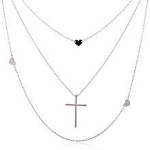 Load image into Gallery viewer, Faith - Cross &amp; Hearts Layered Necklace
