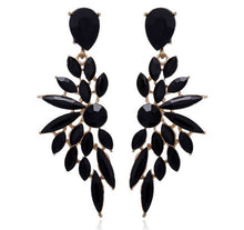 Load image into Gallery viewer, Francesca - Jet Black Drip Crystal Earrings
