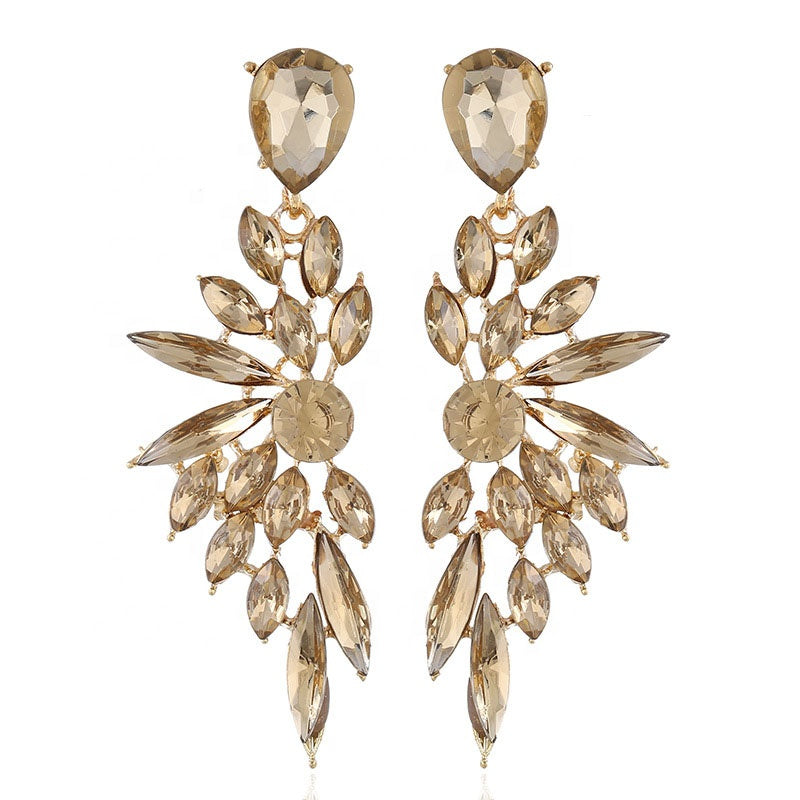 Francesca - Gold Drip Crystal Earrings