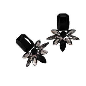 Gia - Jet Black Crystal Earrings (Petite)