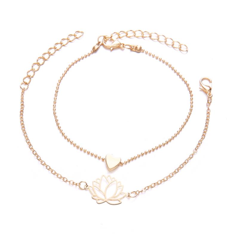 Harmony - Minimalist Lotus Charm Bracelet