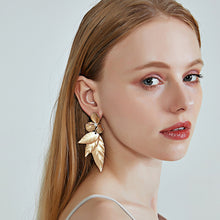 Load image into Gallery viewer, Hope - Gold Petals Drop Earrings
