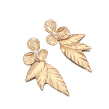 Load image into Gallery viewer, Hope - Gold Petals Drop Earrings
