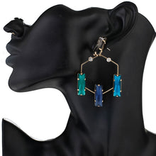 Load image into Gallery viewer, Iris - Crystal Hexagon Drop Earrings
