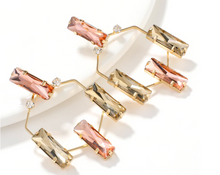 Load image into Gallery viewer, Iris - Crystal Hexagon Drop Earrings
