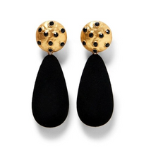 Load image into Gallery viewer, Issey - Vintage Black Gem Drop Earrings
