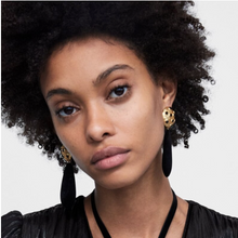 Load image into Gallery viewer, Issey - Vintage Black Gem Drop Earrings
