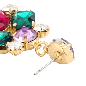 Janelle - Gemstone Diamante Stud Earrings