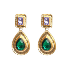 Load image into Gallery viewer, Jasmine - Emerald Teardrop Earrings

