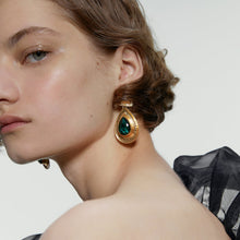 Load image into Gallery viewer, Jasmine - Emerald Teardrop Earrings

