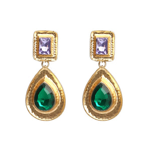 Jasmine - Emerald Teardrop Earrings