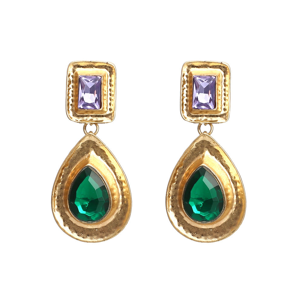 Jasmine - Emerald Teardrop Earrings