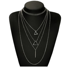 Load image into Gallery viewer, Larissa - Layered Silver Pyramid Necklace
