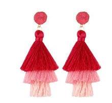 Load image into Gallery viewer, Leyla - Three Tiered Bohemian Tassel Earring*
