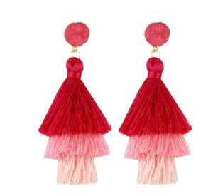 Leyla - Three Tiered Bohemian Tassel Earring*