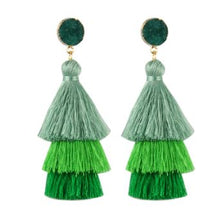 Load image into Gallery viewer, Leyla - Three Tiered Bohemian Tassel Earring*
