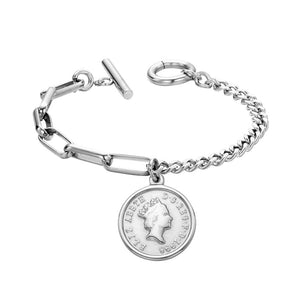 London - Queen Elizabeth Coin Charm Bracelet