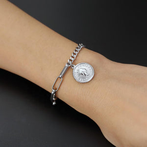 London - Queen Elizabeth Coin Charm Bracelet