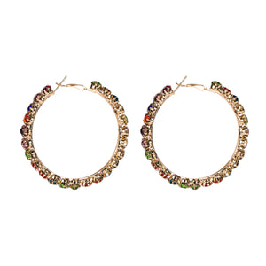 Maria - Technicolor Gem Hoop Earrings