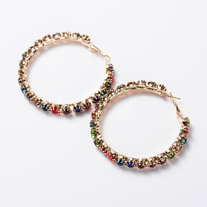 Maria - Technicolor Gem Hoop Earrings