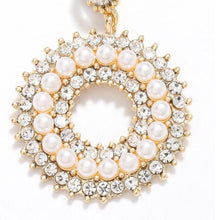 Load image into Gallery viewer, Roxy - Circular Pearl Diamante Earrings
