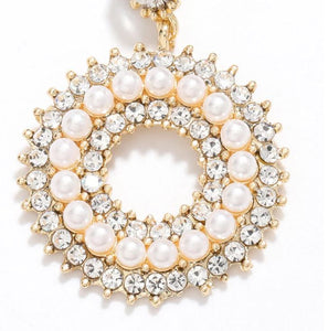 Roxy - Circular Pearl Diamante Earrings