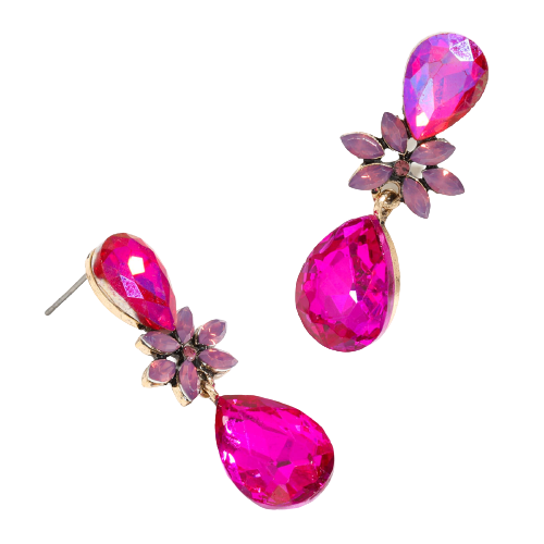 Nadia - Bubblegum Pink Crystal Drop Earring