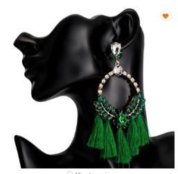 Naomi* - Jeweled Tassel Earring