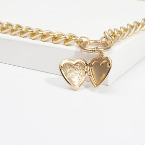 Phoebe - Gold Heart Locket Necklace