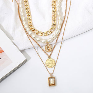 Portia - Gold Layered Charm Necklace