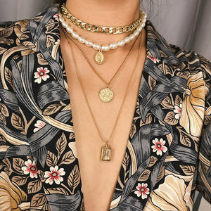 Portia - Gold Layered Charm Necklace