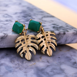 Saige - Gold Leaf Earrings