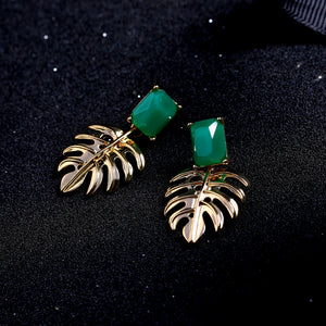 Saige - Gold Leaf Earrings