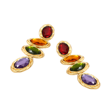 Load image into Gallery viewer, Serene - Oval Gemstone Drop Earrings
