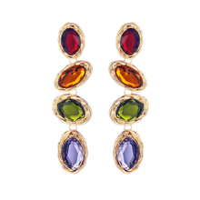 Load image into Gallery viewer, Serene - Oval Gemstone Drop Earrings
