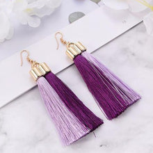 Load image into Gallery viewer, Fuchsia - Two Toned Drop Tassel Earrings
