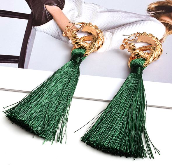 Vienna* - Gold Crowned Tassel Earring