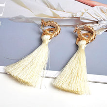 Load image into Gallery viewer, Vienna* - Gold Crowned Tassel Earring
