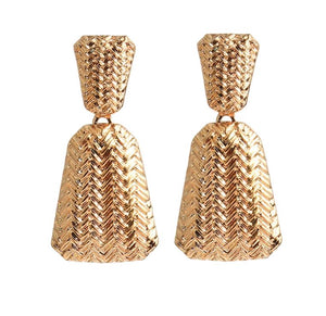 Xianna - Gold Textured Drop Earrings