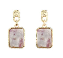 Load image into Gallery viewer, Betty - Gold Embossed Marble Stone Earrings
