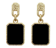 Load image into Gallery viewer, Betty - Gold Embossed Marble Stone Earrings
