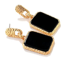 Load image into Gallery viewer, Betty - Gold Embossed Marble Stone Earrings
